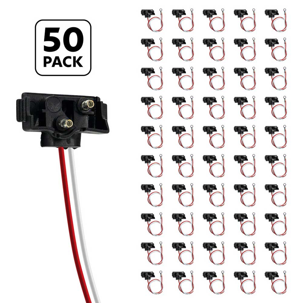 2 Prong Pigtail Plug 12" Lead - 50 Pack