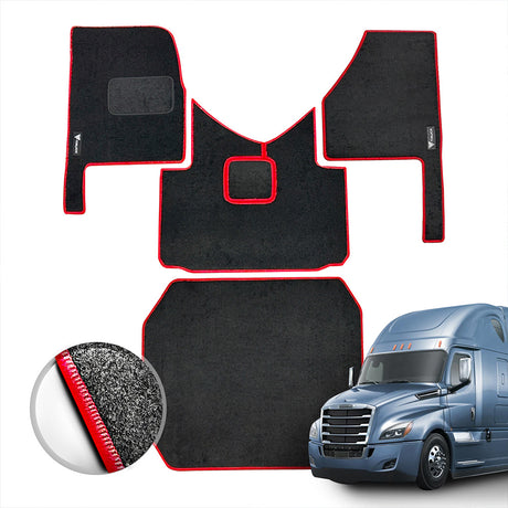 FL casc 2008 - 2017 five piece black w/ red stitching carpet floor mat set