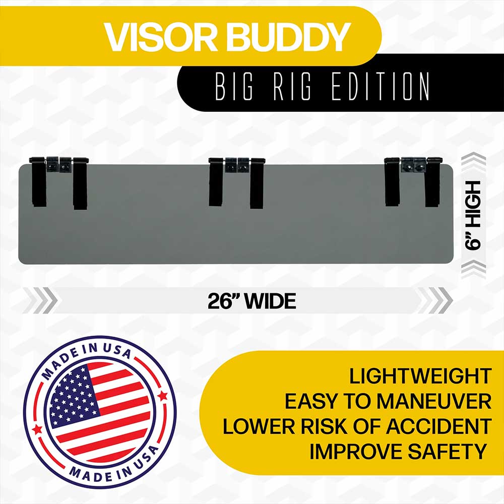26" Glare Guard Big Rig Gray Polarized Visor Extension