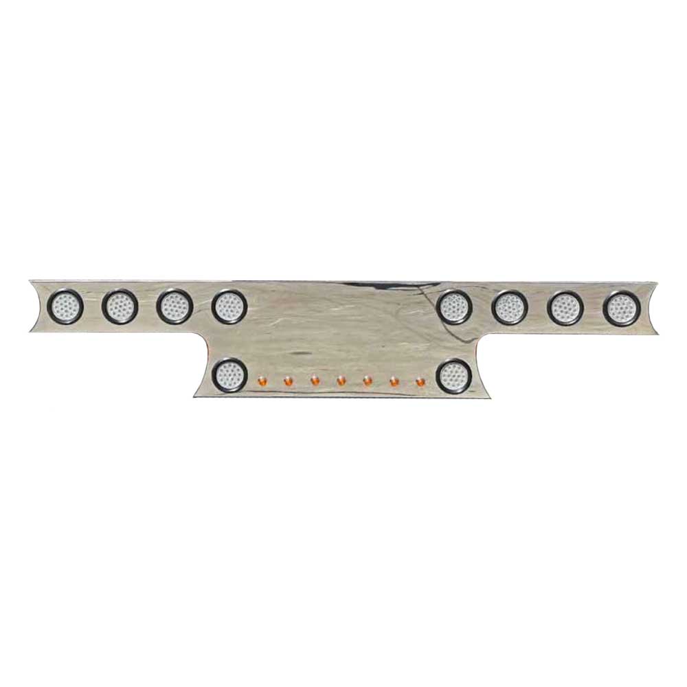 94" Jagged One-Piece Stainless Steel Rear T-Bar with Ten 4" Light Holes