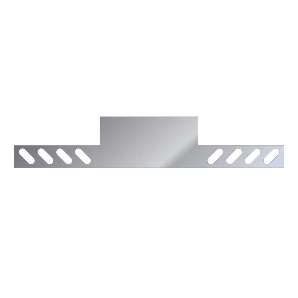 94" Reverse One-Piece Stainless Steel Rear T-Bar with Eight Angled Oval Light Holes