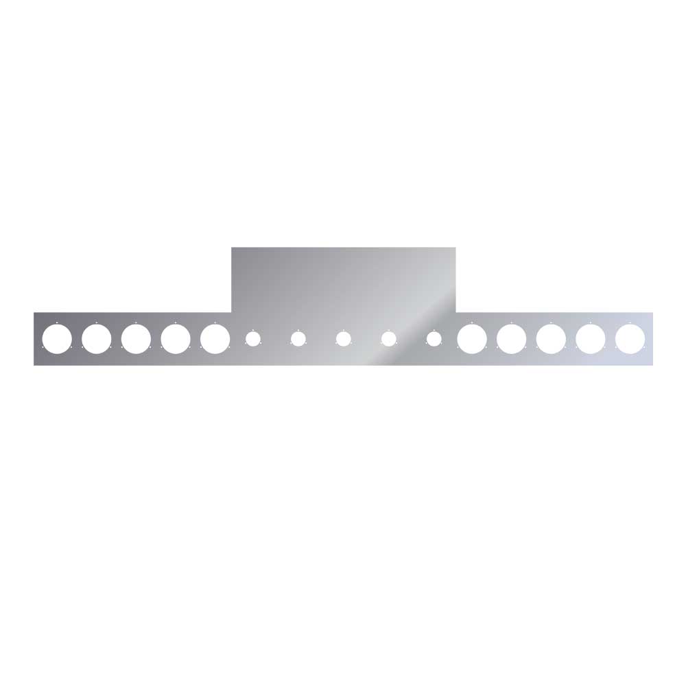 94" Reverse One-Piece Stainless Steel Rear T-Bar with Ten 4", Five 2" Light Holes