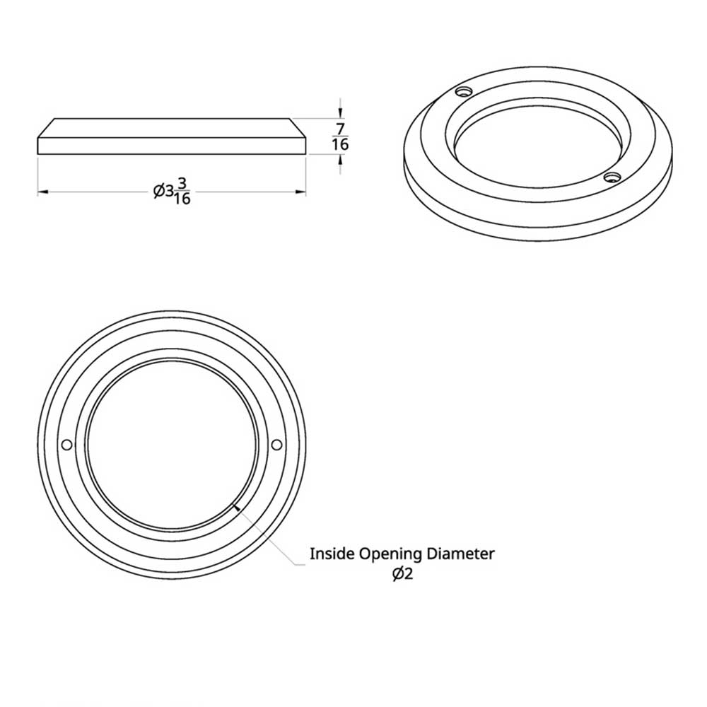 2" Chrome Plated Plastic Light Bezel with Stainless Steel Screws