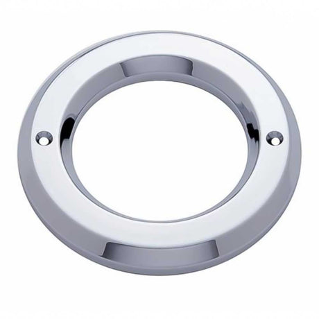 2-1/2" Chrome plated plastic light bezel with stainless steel screws