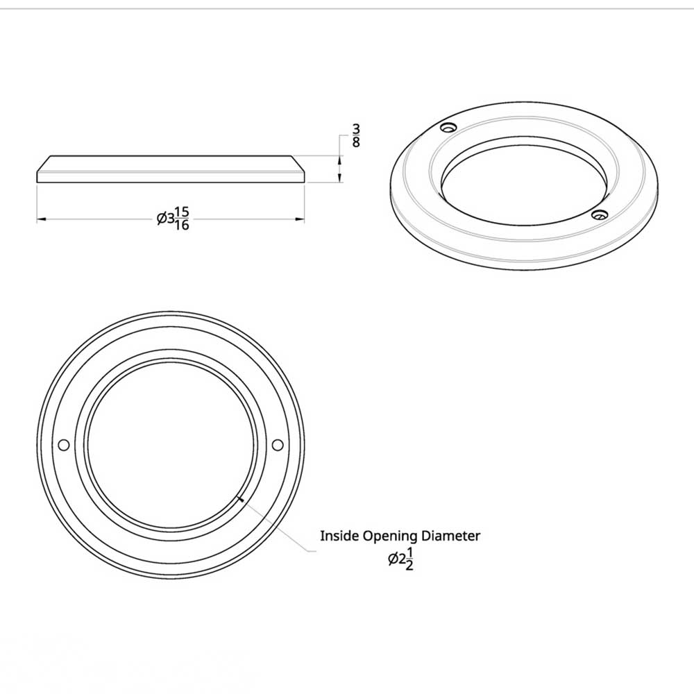 2-1/2" Chrome Plated Plastic Light Bezel with Stainless Steel Screws