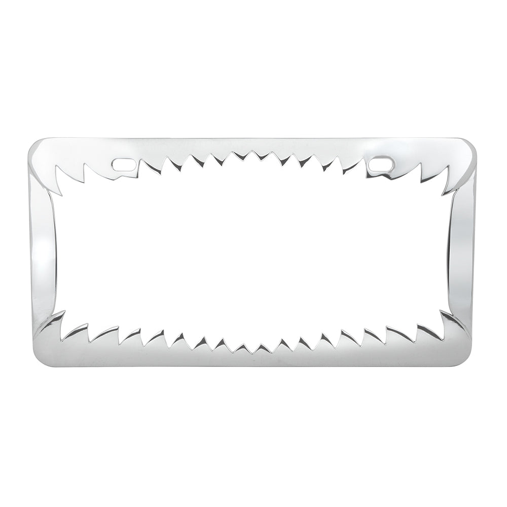 Chrome Shark Teeth License Plate Frame