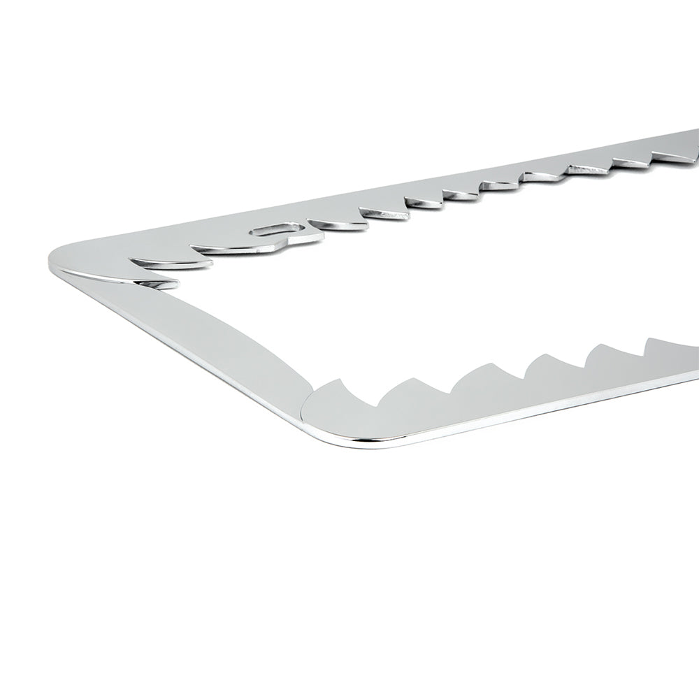 Chrome Shark Teeth License Plate Frame