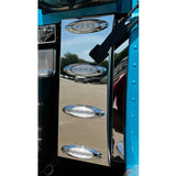 Peterbilt 589 Stainless Steel Cowl Panels Four P1 Lights