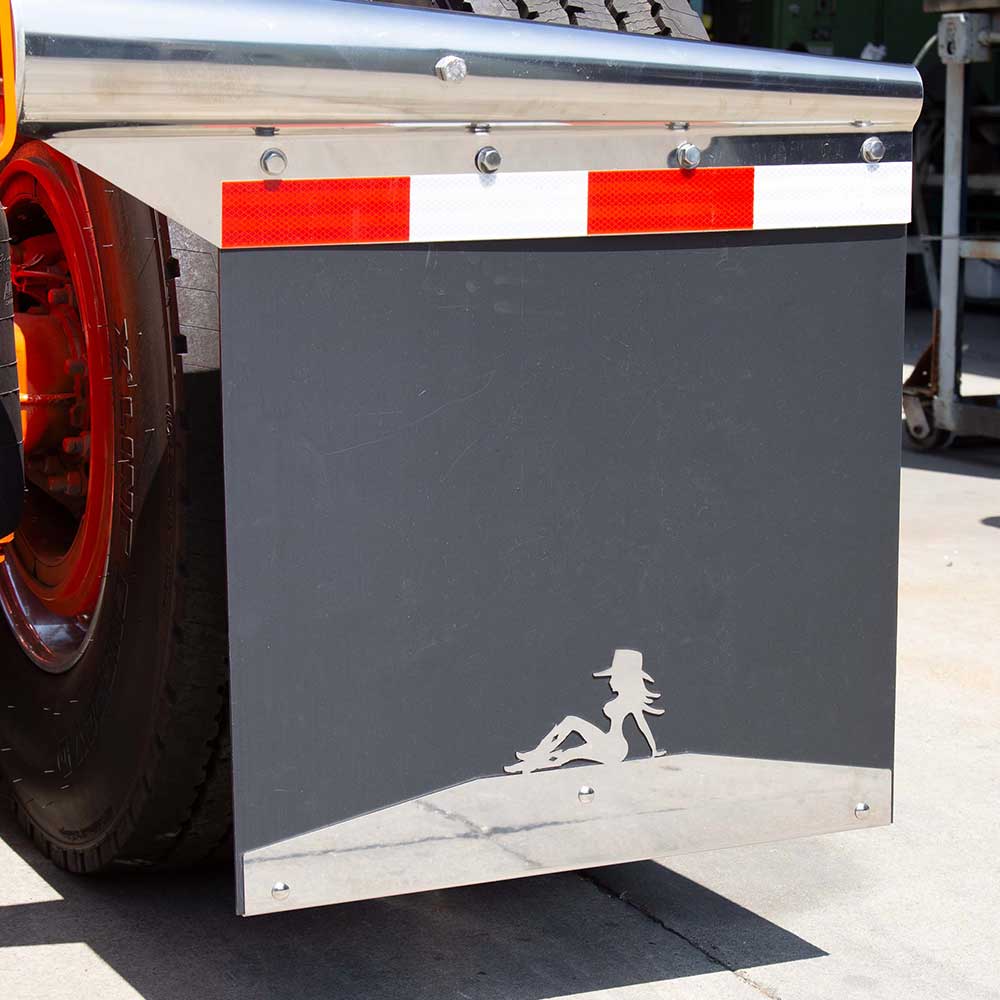 24" Sitting Cowgirl Stainless Steel Mudflap Weight (PR)