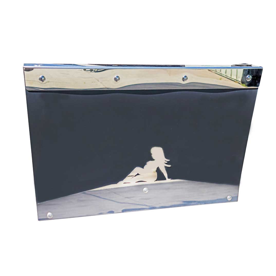 24" Curvy Sitting Lady Stainless Steel Mudflap Weight (PR)