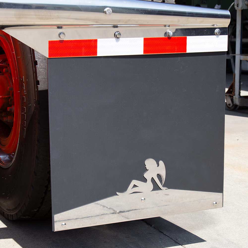 24" Sitting Lady Angel Stainless Steel Mudflap Weight (PR)
