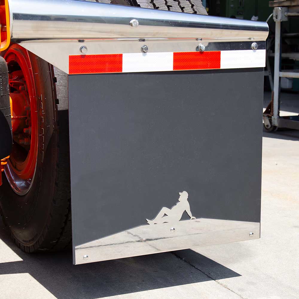 24" Sitting Man Stainless Steel Mudflap Weight (PR)