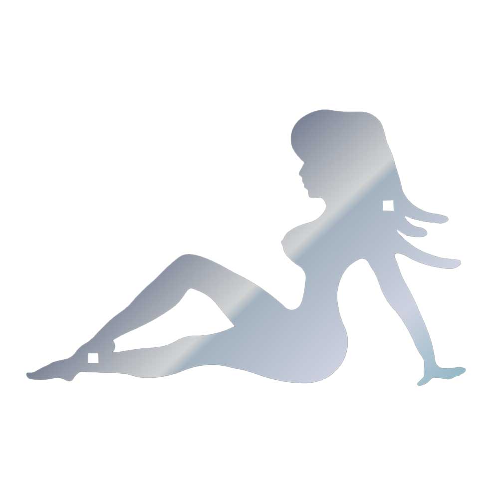 8" Sitting Lady Stainless Steel Mudflap Cutout Screw On Mount (PR)