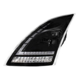 Volvo VNL 2018+ Black LED Headlight with Switchable Sequential Turn Signal
