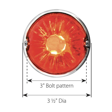 1156 Smoke regular watermelon lens polished stainless steel base light kit from another angle