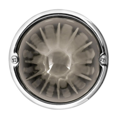 1156 Smoke regular watermelon lens polished stainless steel base light kit, closer view