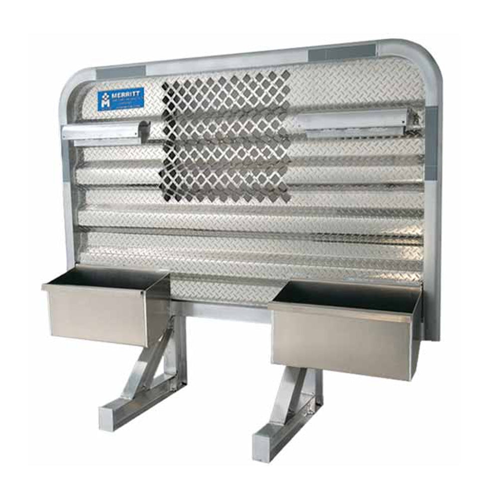 68x76 EZ View Punch Window Dyna-Light Cab Rack with Split Tray and Locking Chain Hangers