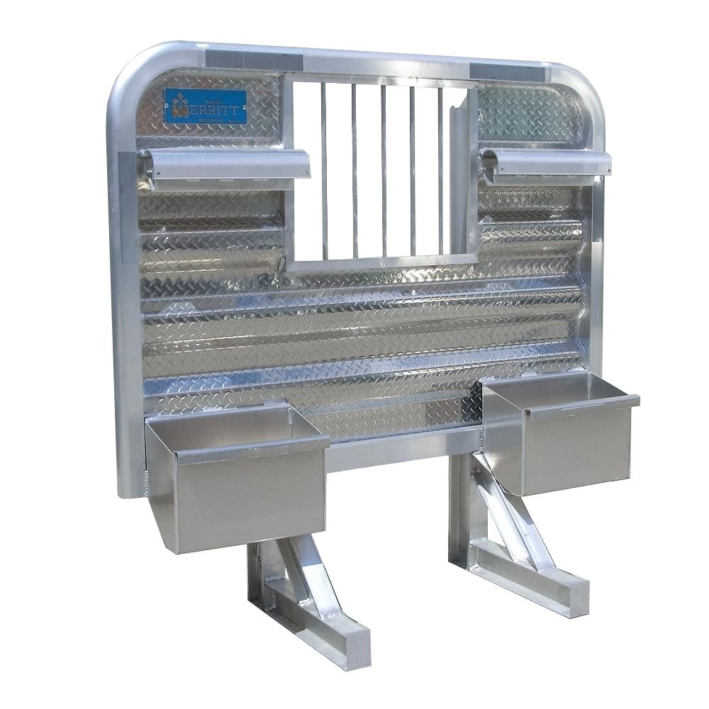 68"H x 76"L Dyna-Light Cab Rack with Split Tray, Locking Chain Hangers and Window