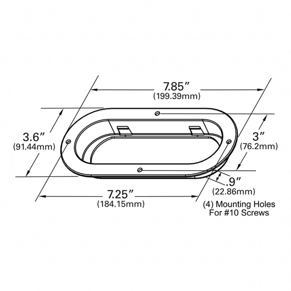 Black Plastic Oval Anti-Theft Flange Mount