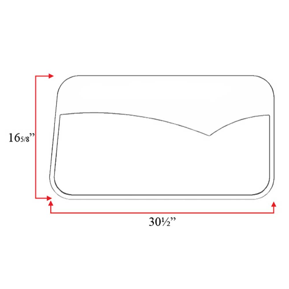 5" to 8" SS Peterbilt 70" Sleeper Window Peak Chop Top and Surround Inner Trim