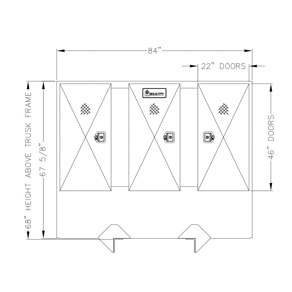 68"H x 18"D x 84"L Bright Smooth Door Cabinet Cab Rack