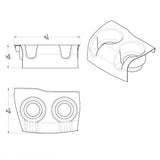 Kenworth T660, T800, W900 Chrome Dual Cup Holder