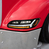 Peterbilt 330, 335, 337, 340, 348, 382, 384, 386, 387 LED Black Headlight - Driver Side
