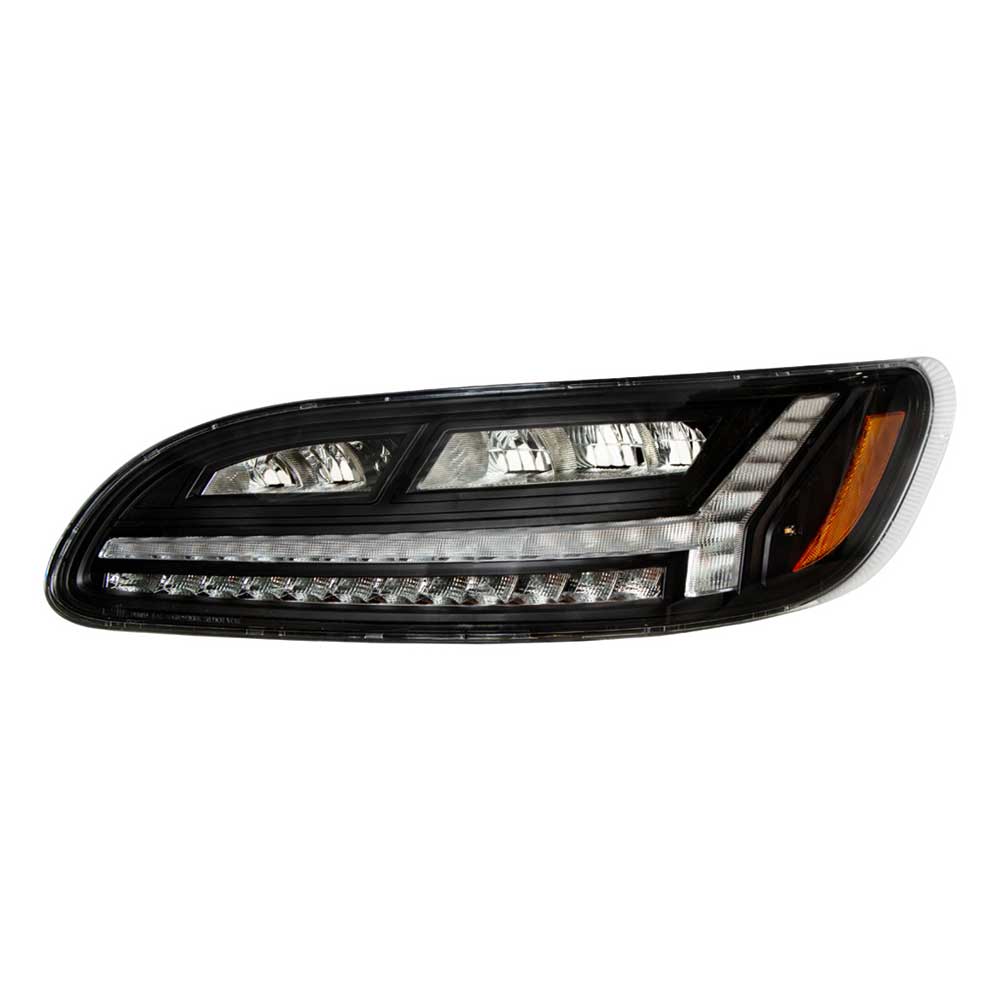 Peterbilt 330, 335, 337, 340, 348, 382, 384, 386, 387 LED Black Headlight - Driver Side