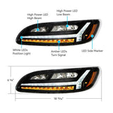 Peterbilt 330, 335, 337, 340, 348, 382, 384, 386, 387 LED Blackout Headlight - Passenger Side