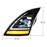 Volvo VNL 2018+ Blackout Full LED Headlight with LED Turn Signal