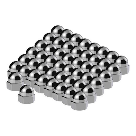 3/4" X 15/16" chrome die-cast acorn nut cover - push on 50 pack
