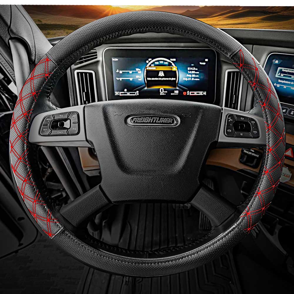 18" Diamond Stitched Chicago Style Steering Wheel Cover