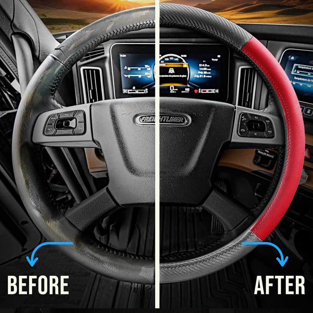 18" Two Tone Leather Steering Wheel Cover