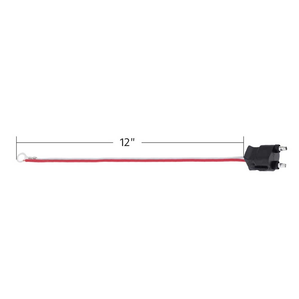 12" 2 Wire Pigtail with 2 Prong Straight Plug - 50 Pack