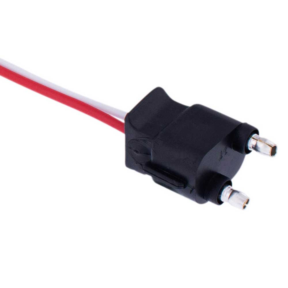 12" 2 Wire Pigtail with 2 Prong Straight Plug - 50 Pack