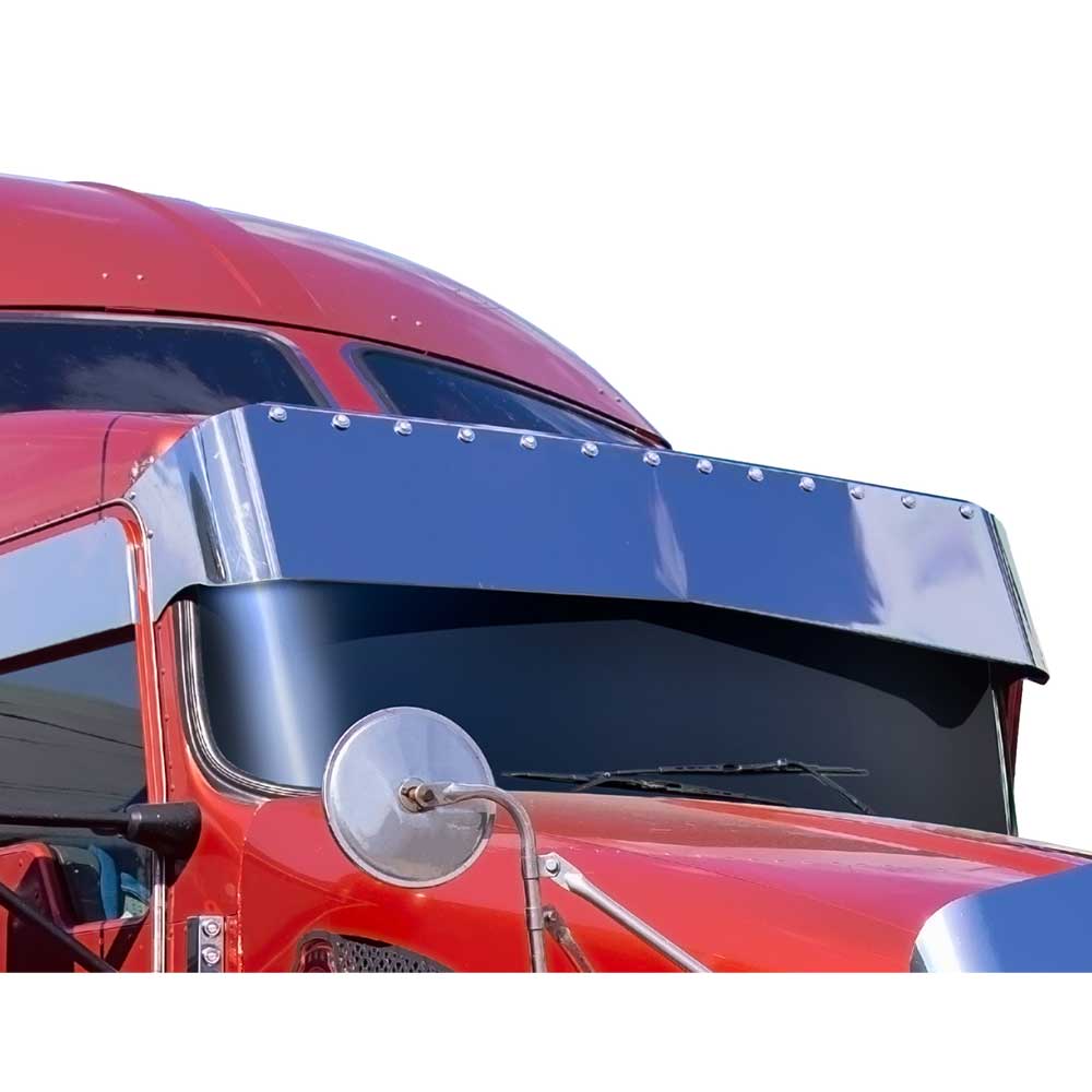 KW T300, T660, T800, W900 12" Blind Mount SS Visor with Fifteen 3/4" Light Holes