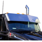 14-1/2" SS Drop Visor For KW T680, T880 Next Gen Day Cab with Curved Windshield