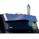 14" to 10" SS Bow-Tie Visor For KW T680, T880 Next Gen Day Cab w/ Curved Windshield