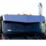 11-1/2" to 14" SS V-Style Visor KW T680, T880 Next Gen Day Cab w/ Curved Windshield
