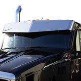 11-1/2" to 14" SS V-Style Visor KW T680, T880 Next Gen Day Cab w/ Curved Windshield