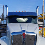 13"-16" KW T680, T880 Day Cab 2013-2024 SS Widow's Peak Visor w/o Existing Visor