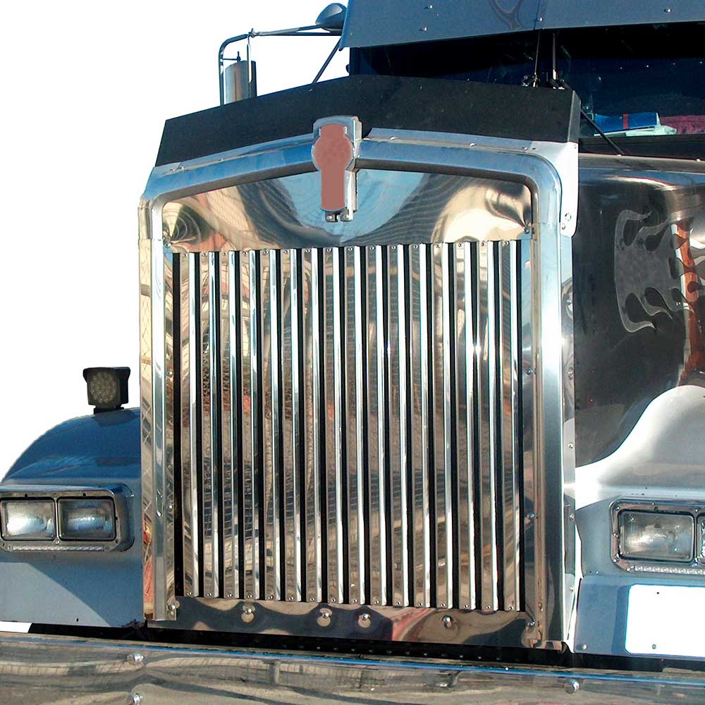 SS Grill Insert with 15 Vertical Bars for 1990 - 2024 Kenworth W900L