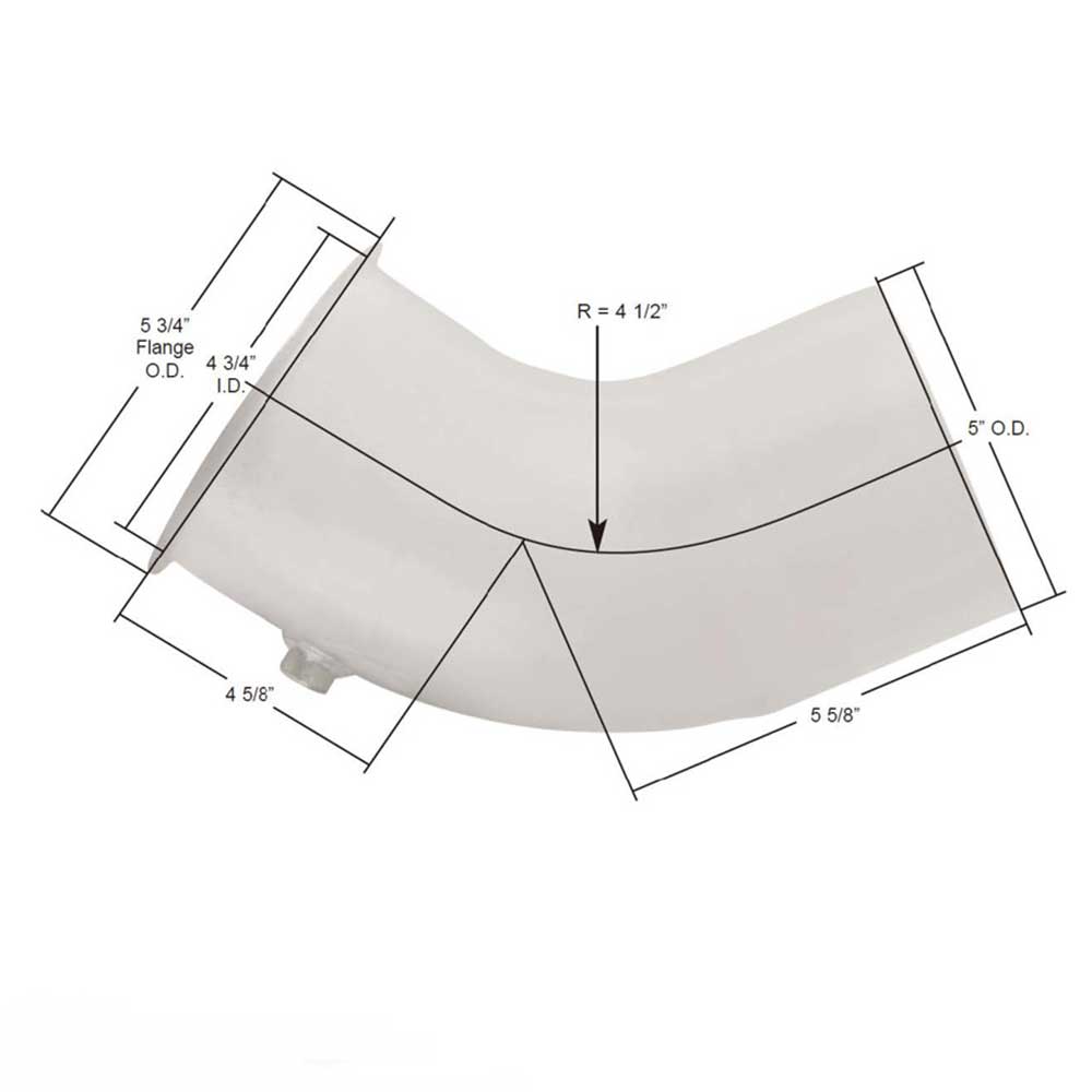 5" Peterbilt 379 Aluminized 58 Degree Turbo Elbow OEM 14-13430