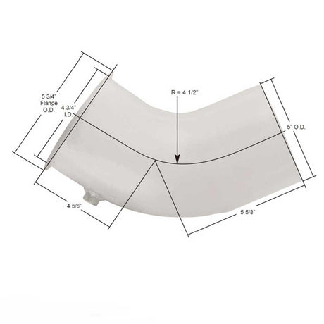 5" Peterbilt 379 aluminized 58 degree turbo elbow OEM 14-13430, close-up
