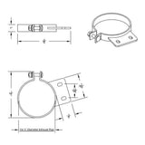 5"D x 1"W Peterbilt Stainless Steel Exhaust Clamp