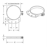 7" Peterbilt Ultra Cab Stainless Steel Exhaust Clamp
