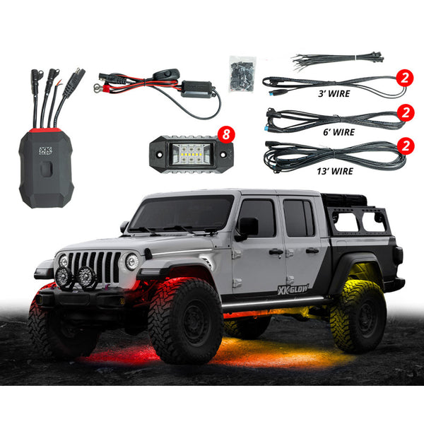 XKMax Eight Piece LED Rock Light Kit – Iowa 80