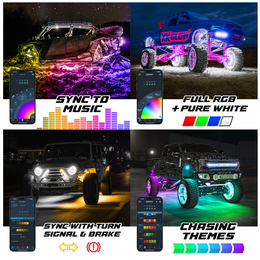 XKMax Eight Piece LED Rock Light Kit – Iowa 80
