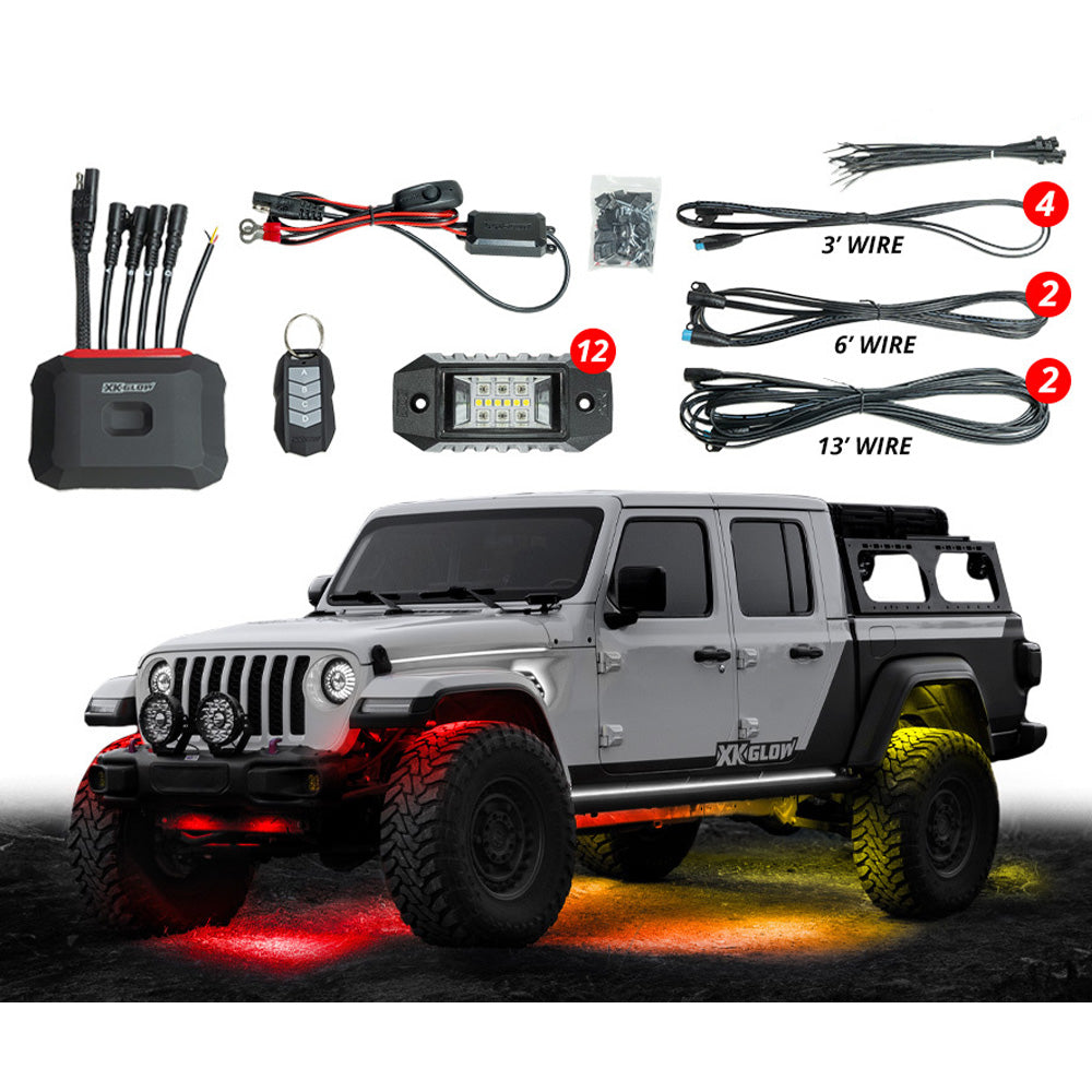 XKMax Twelve Piece LED Rock Light Kit