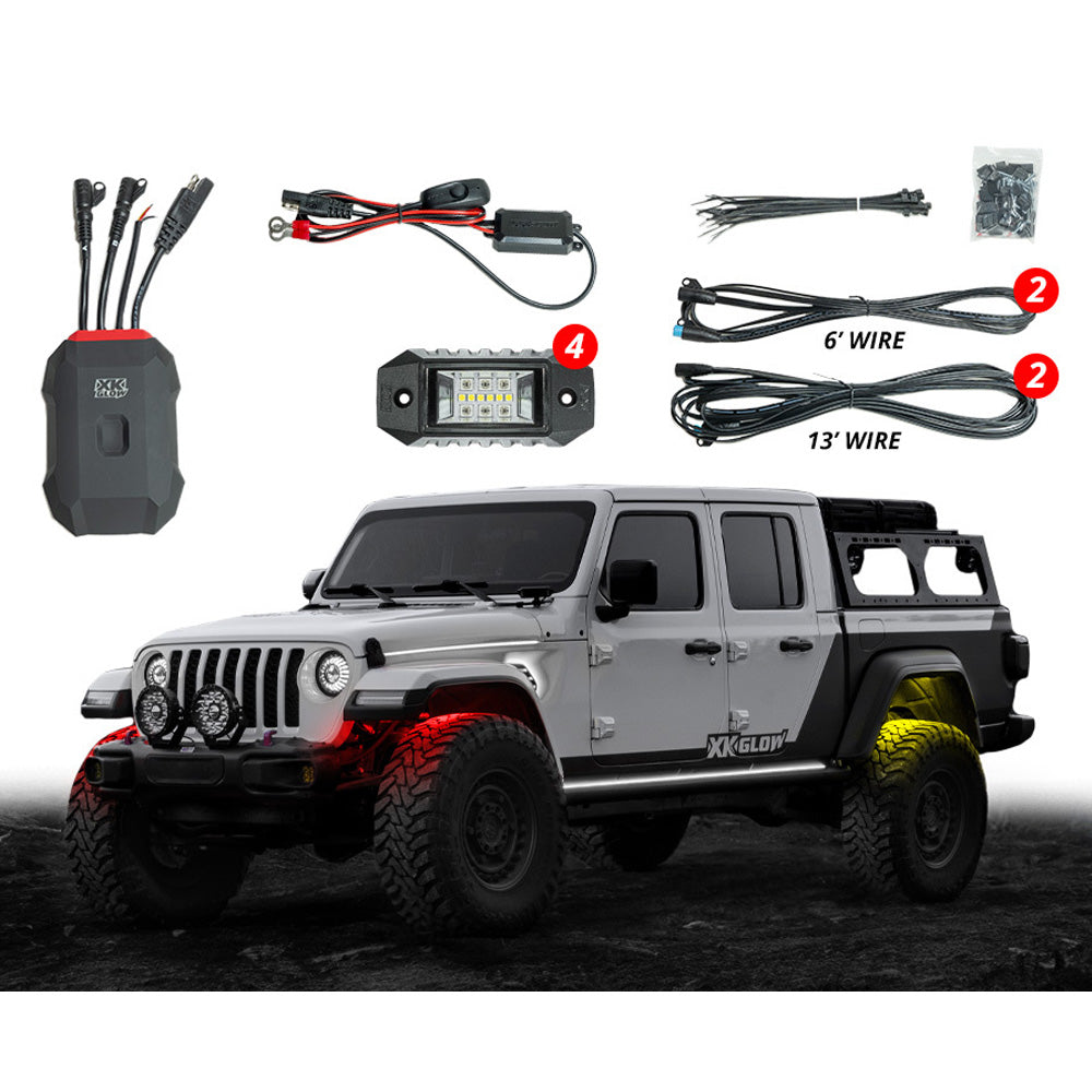 XKMax Four Piece LED Rock Light Kit